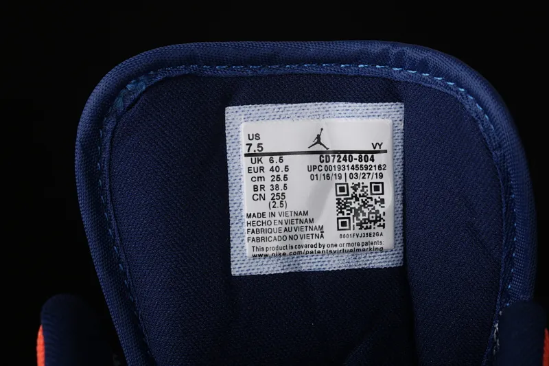 All categories Air Jordan Jordan series basketball shoes Air Jordan 1 Mid Air Jordan 1 Mid AJ1 Joe 1 Zhongbang blue and orange basketball shoes CD7240-801